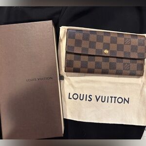 Louis Vuitton Sarah Wallet in the Damier Ebene